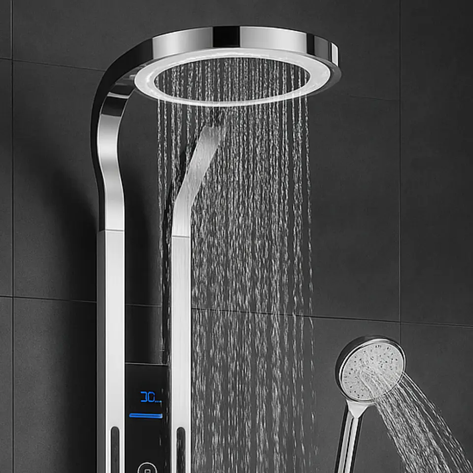Columna de Ducha Moderna con Rociador Tipo Lluvia y Teleducha 3