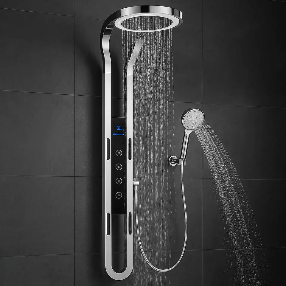 Columna de Ducha Moderna con Rociador Tipo Lluvia y Teleducha 2