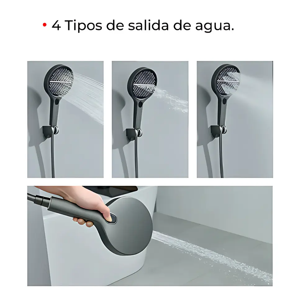 Columna de Ducha Moderna con Pantalla Digital, Hidromasaje y Ducha de Mano 4