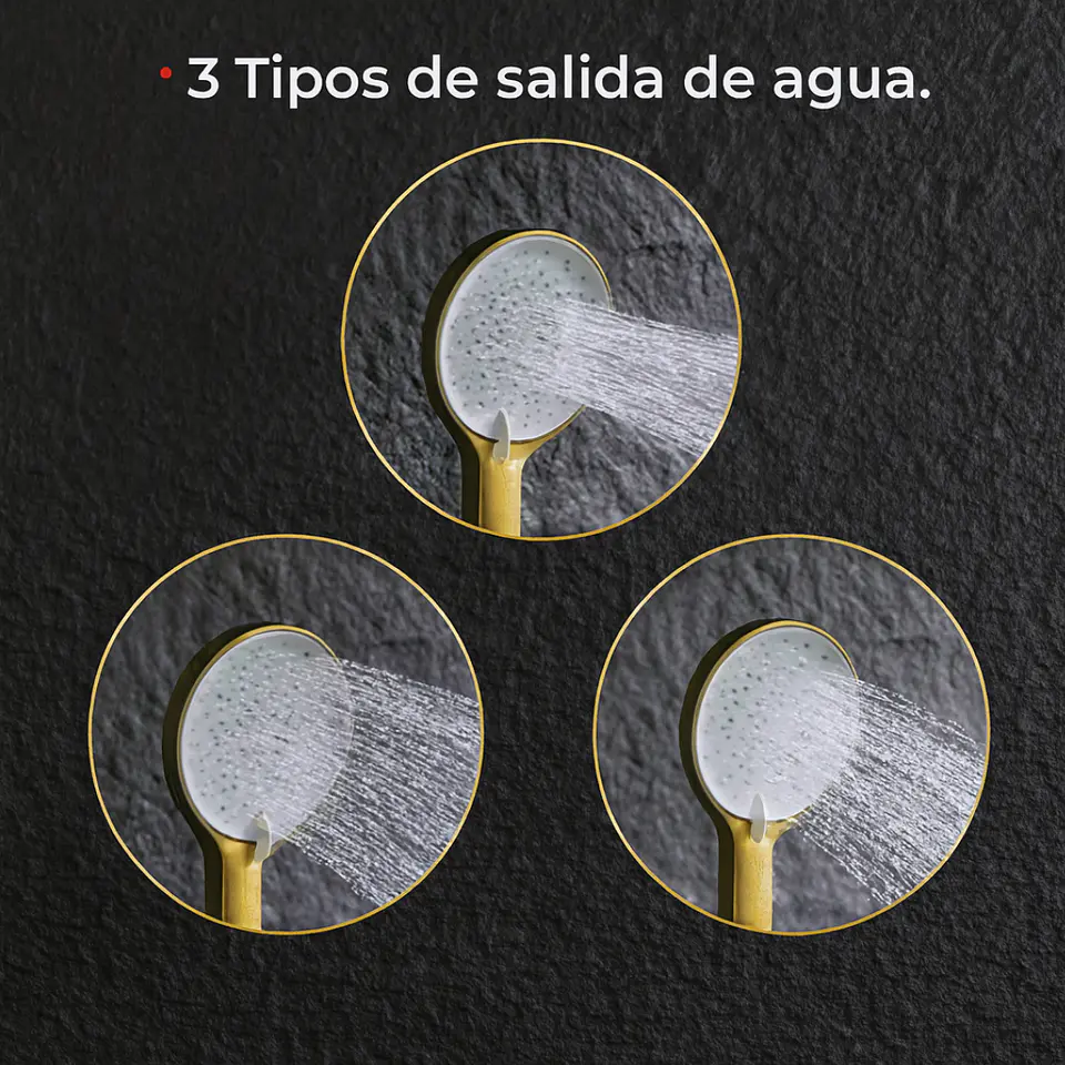 Columna de Ducha de Lujo con Pantalla Digital, Hidromasaje y Ducha de Mano Dorado Mate 5