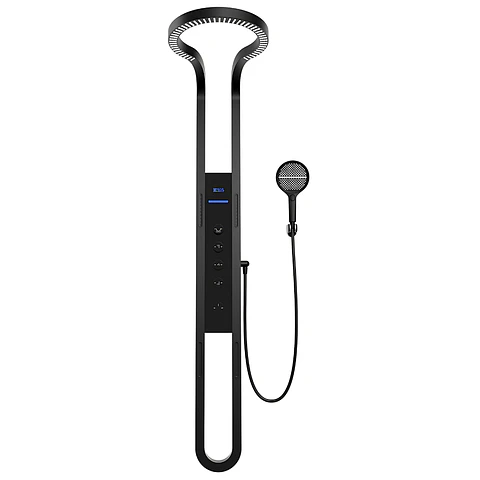 Columna de Ducha con Pantalla Digital, Hidromasaje y Ducha de Mano Negra
