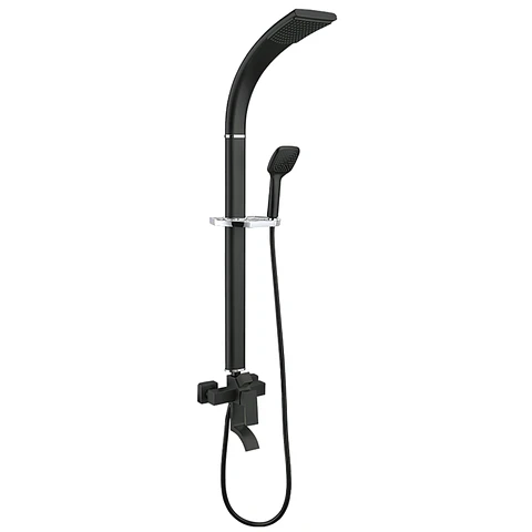Columna de Ducha Moderna con Monocomando y Ducha de Mano Negro