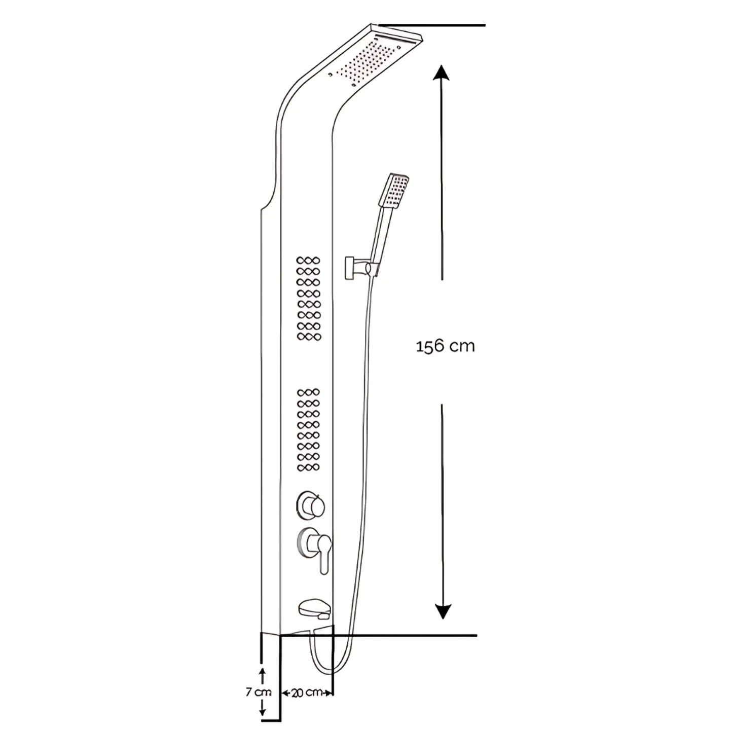 Columna Hidromasaje para Ducha Sofisticado Plateado 5