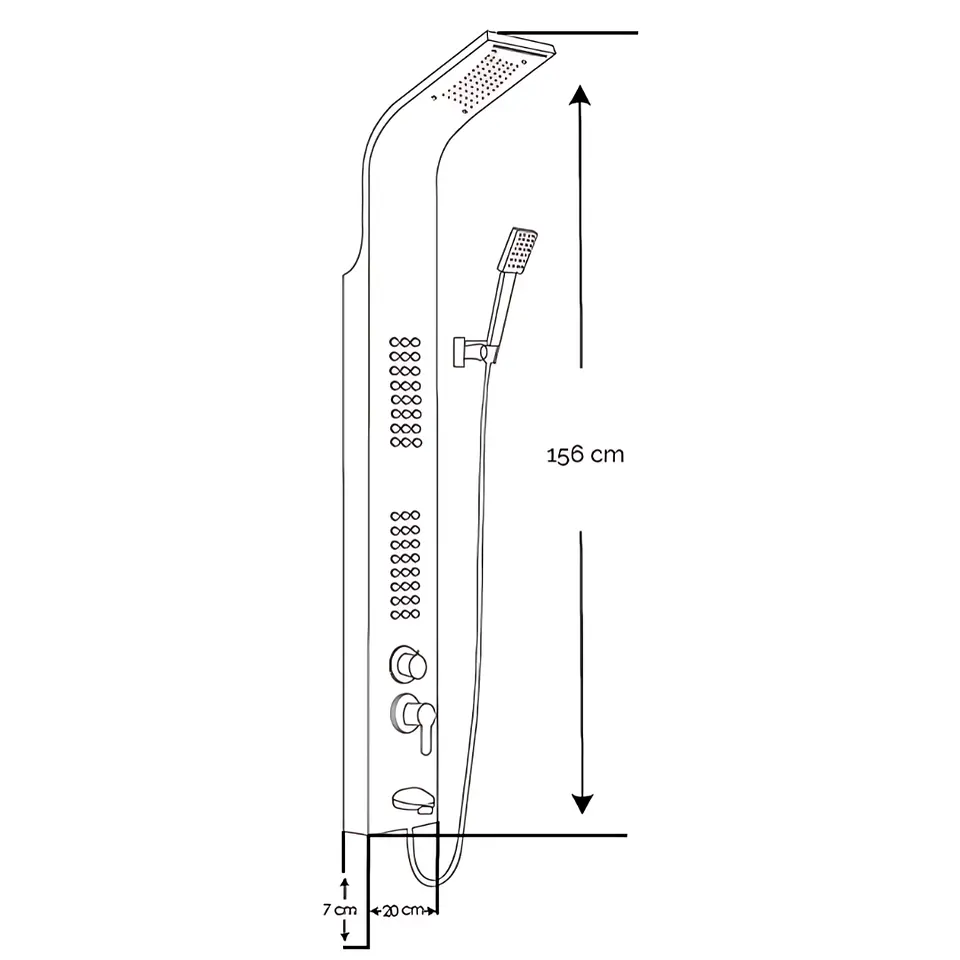 Columna Hidromasaje para Ducha Sofisticado Plateado 5