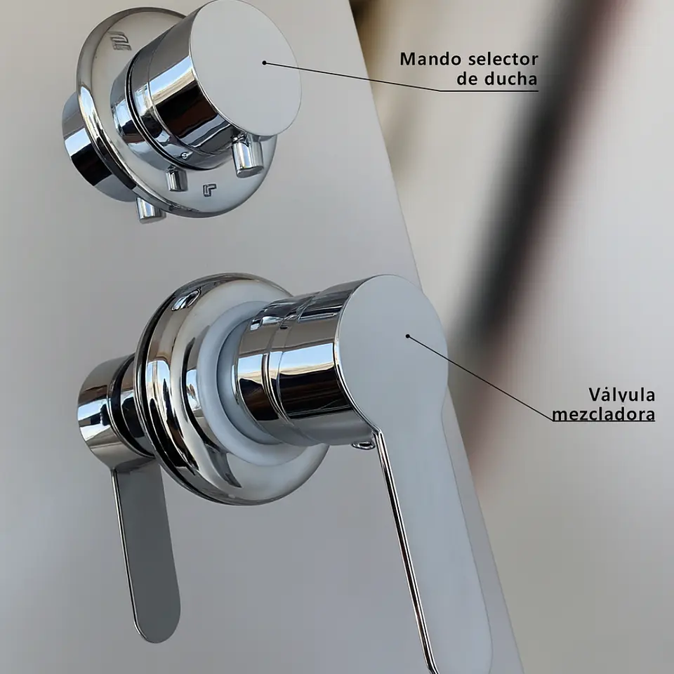 Columna para Ducha con Monocomando y Jets de Hidromasaje Plateado 3