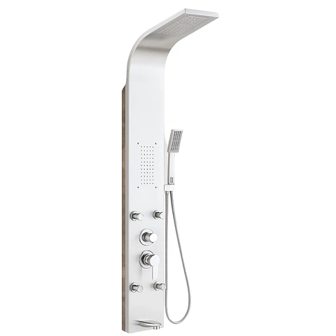 Columna de Ducha Hidromasaje de Acero Inoxidable Satinada 