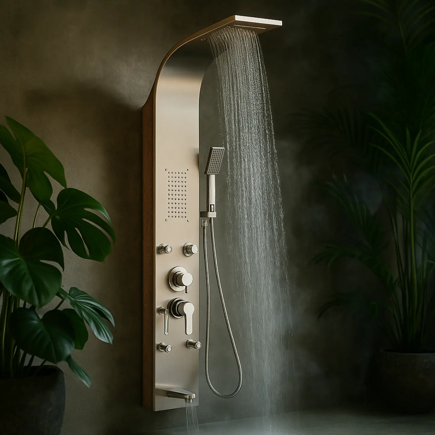 Columna de Ducha Hidromasaje de Acero Inoxidable Satinada  3