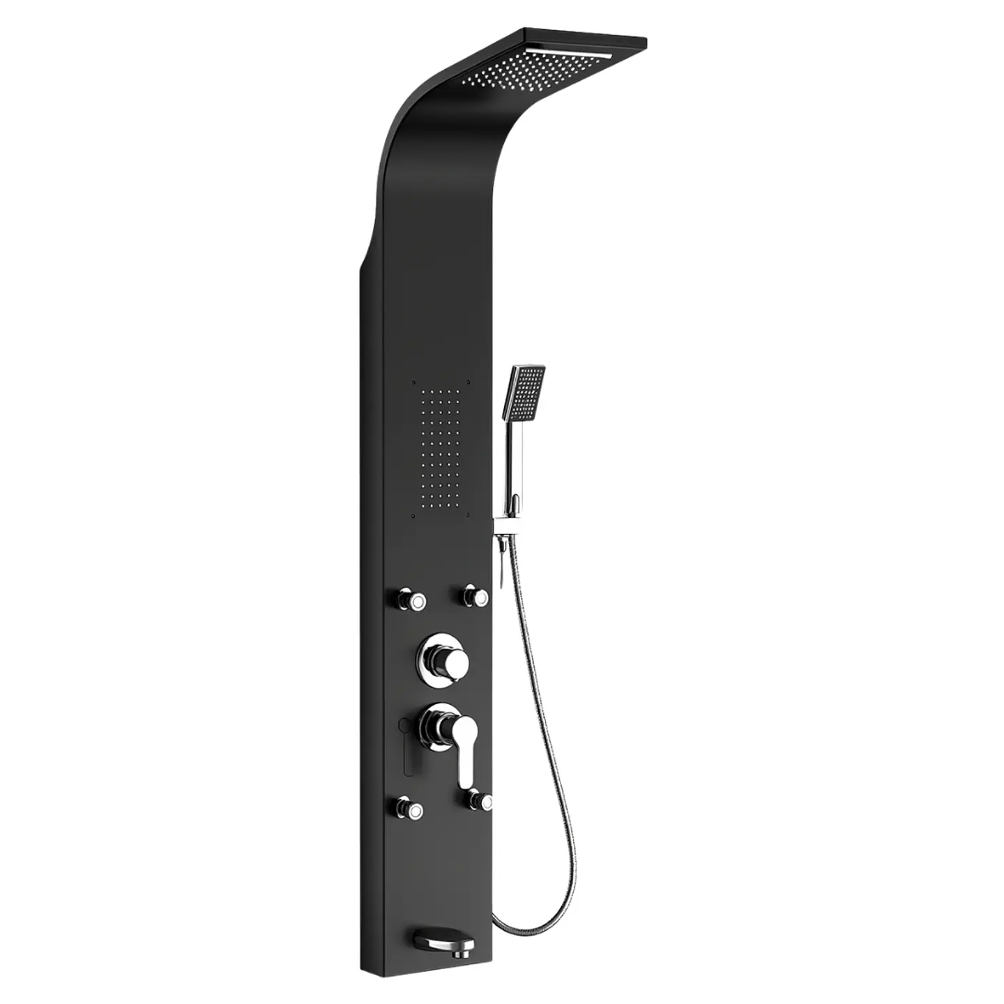 Columna de Ducha Hidromasaje Moderno Acero Inoxidable Negro 1
