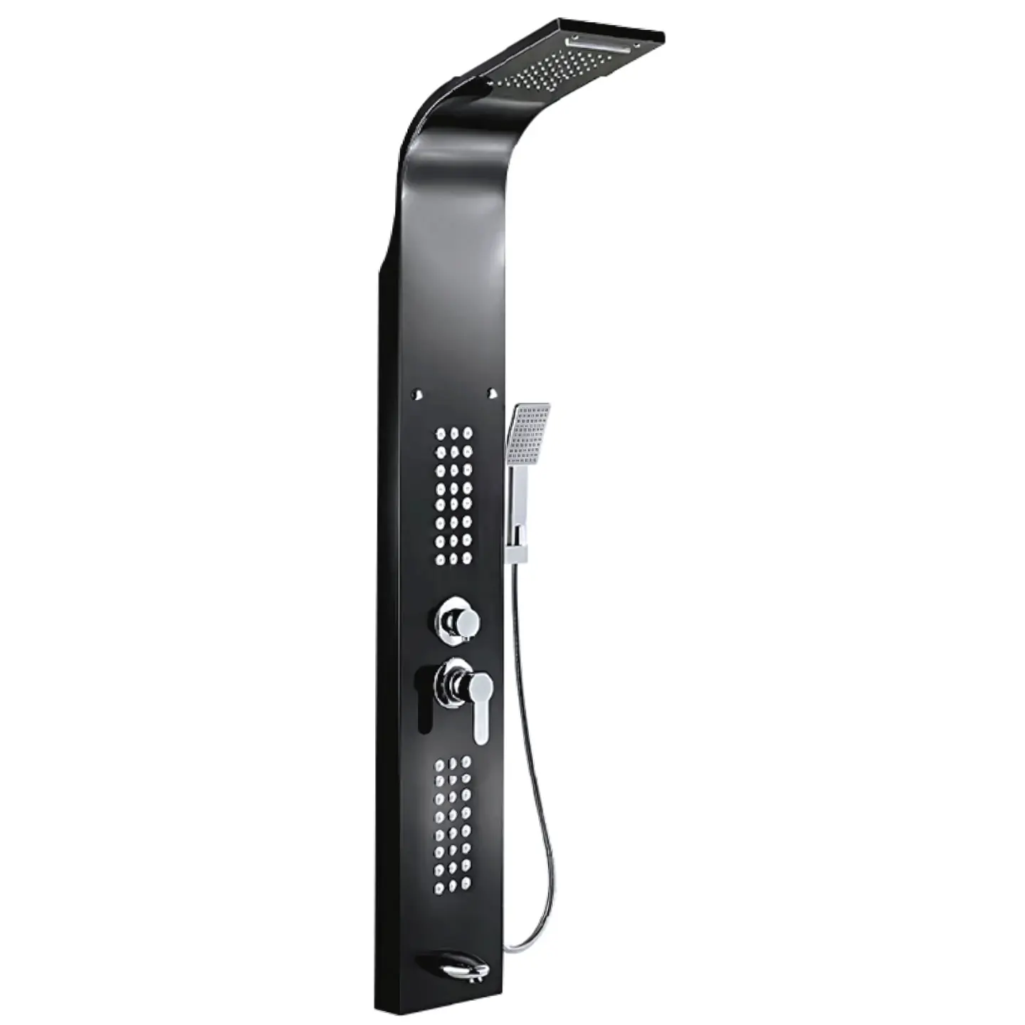 Columna de Ducha Hidromasaje Elegante y Exclusivo de Acero Inoxidable Negro  1