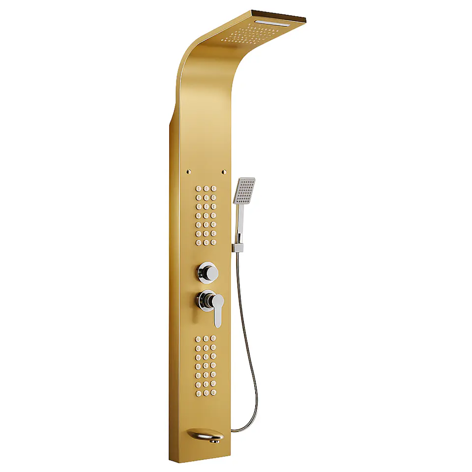 Columna de Ducha Hidromasaje de Lujo y Confort Dorado 1