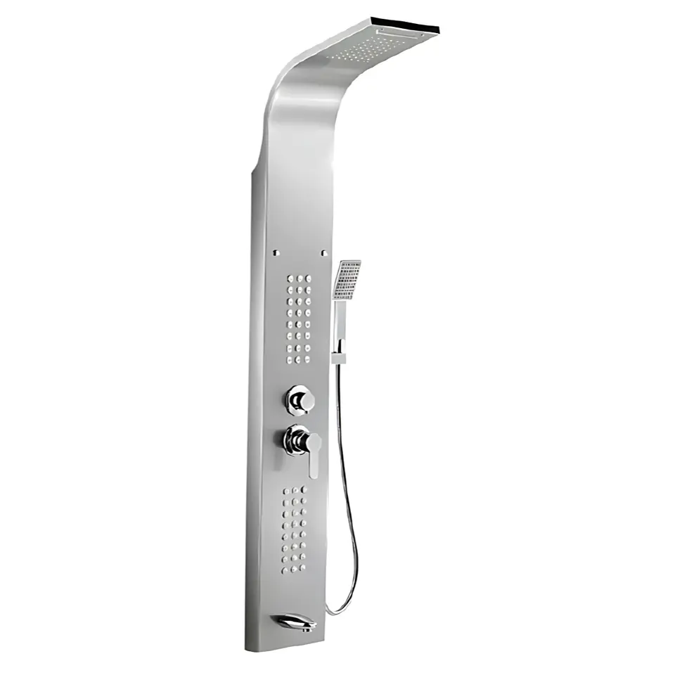 Columna de Ducha Hidromasaje Moderno de Acero Inoxidable Satinado 1