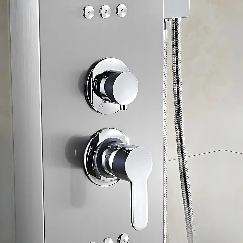 Columna de Ducha Hidromasaje Moderno de Acero Inoxidable Satinado 6