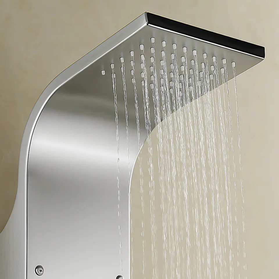 Columna de Ducha Hidromasaje Moderno de Acero Inoxidable Satinado 4