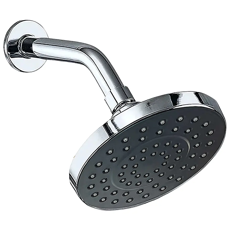 Cabezal de Ducha Redondo con Brazo Cromado 1