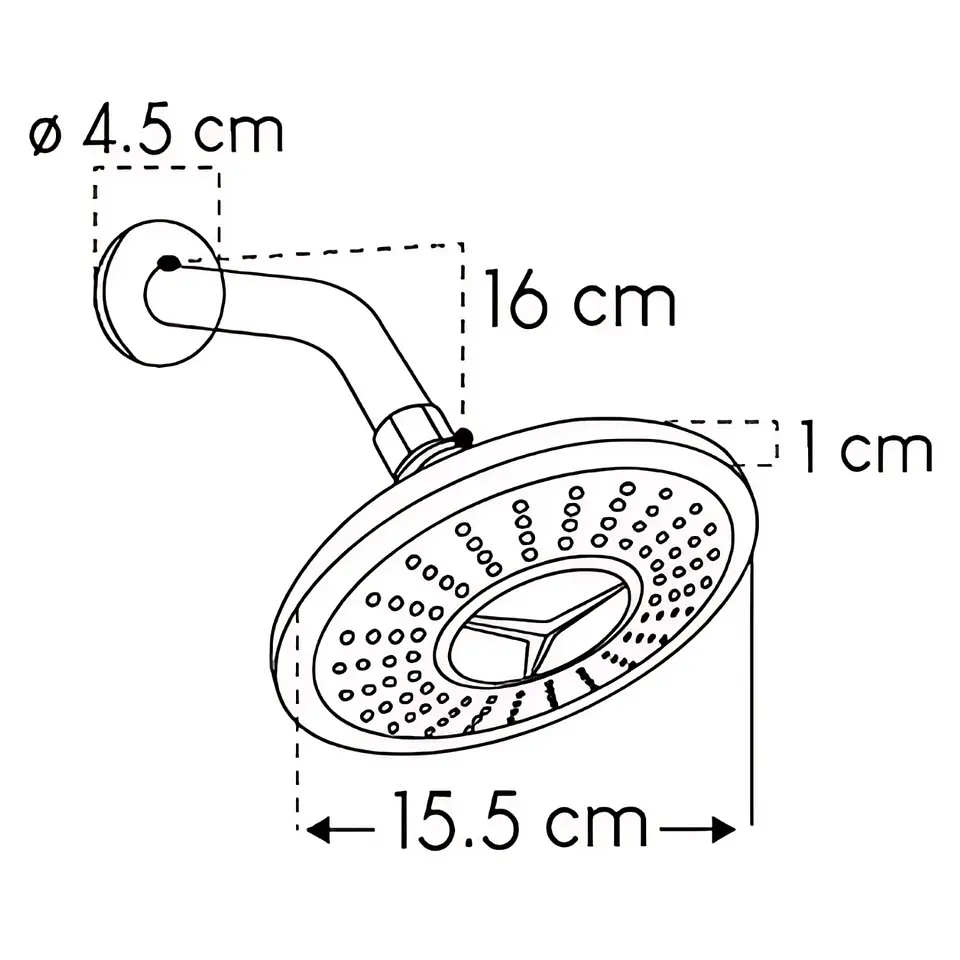 Cabezal de Ducha Española Redondo Satinado  3
