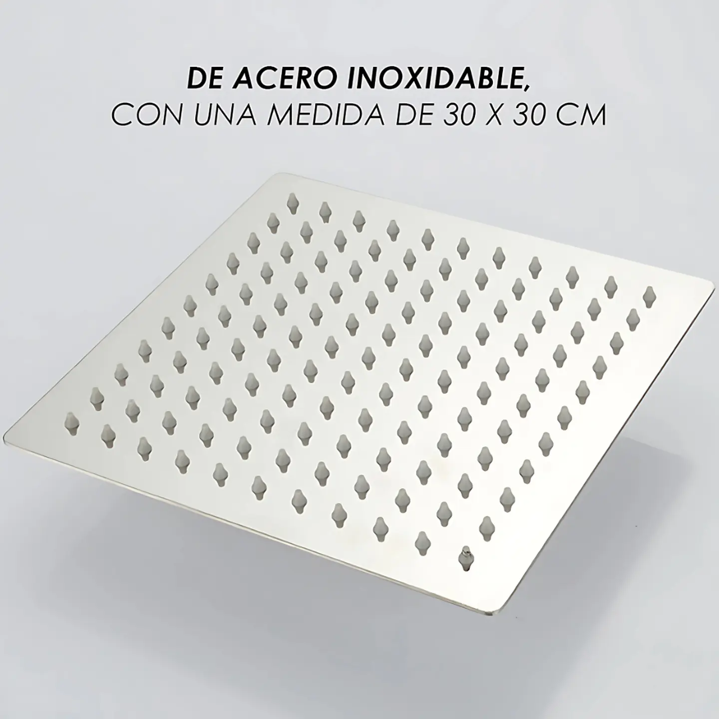 Cabezal de Ducha Española Cuadrado de Acero Inoxidable Cromado 3