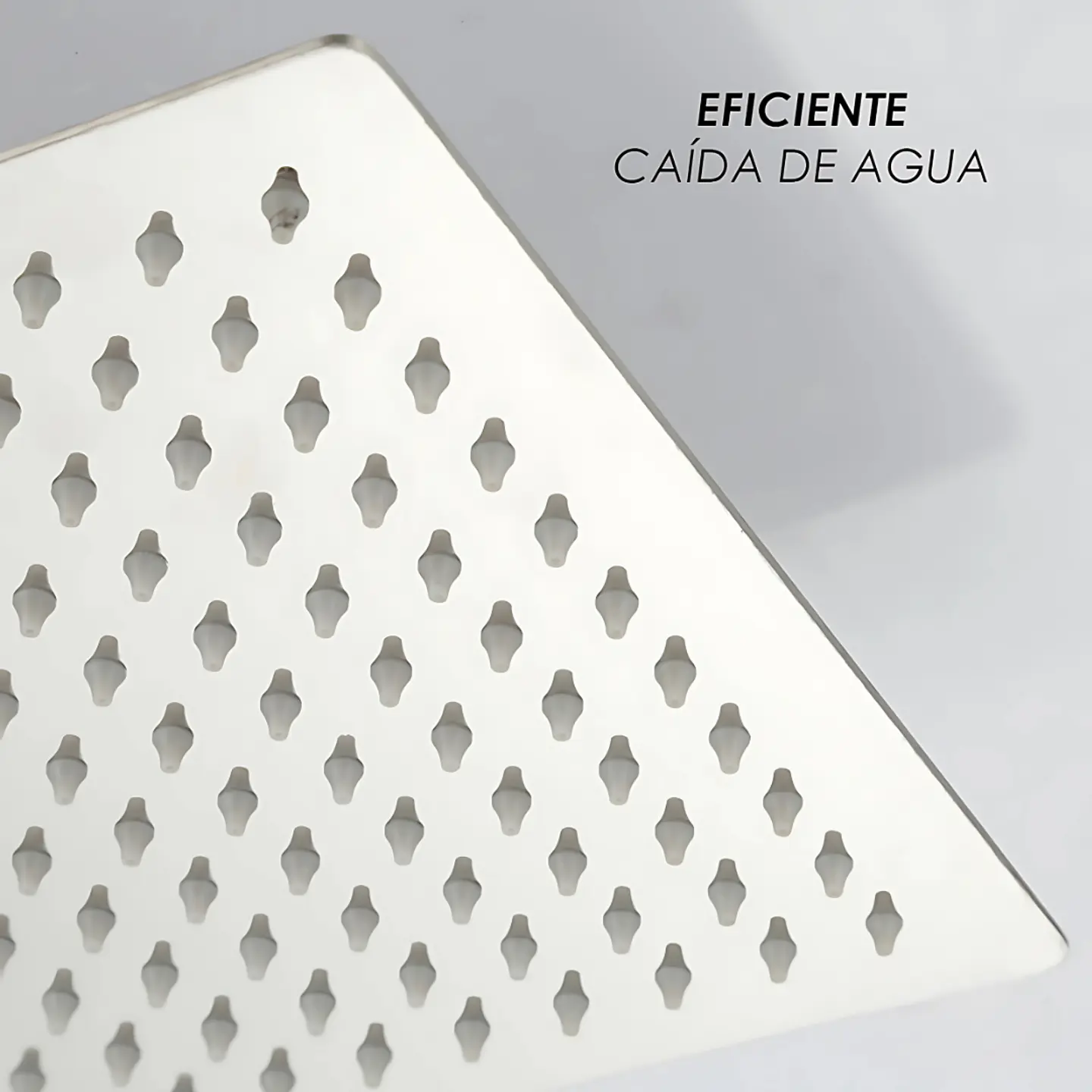 Cabezal de Ducha Española Cuadrado de Acero Inoxidable Cromado 5