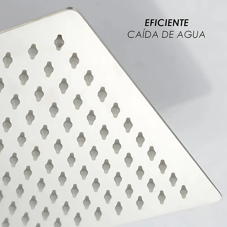 Cabezal de Ducha Española Cuadrado de Acero Inoxidable Cromado 5