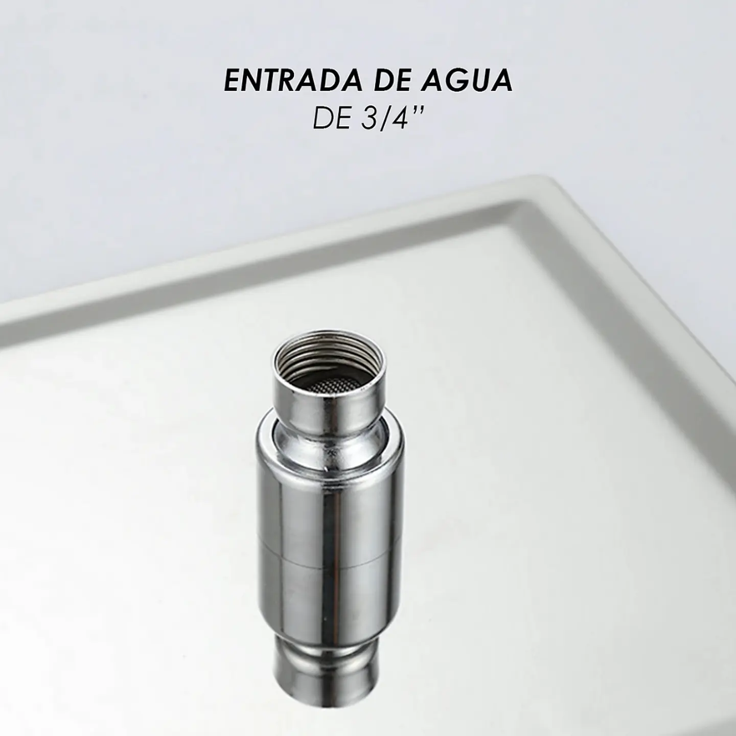 Cabezal de Ducha Española Cuadrado de Acero Inoxidable Cromado 4