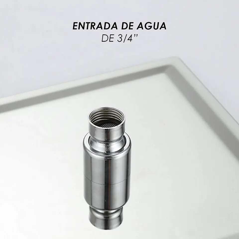 Cabezal de Ducha Española Cuadrado de Acero Inoxidable Cromado 4