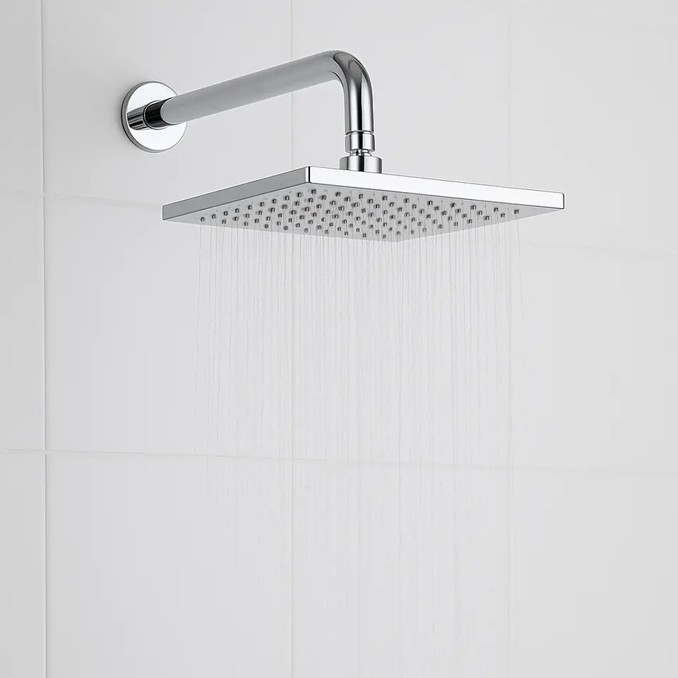 Cabezal de Ducha Cuadrado Español Acero Inoxidable Cromado  2