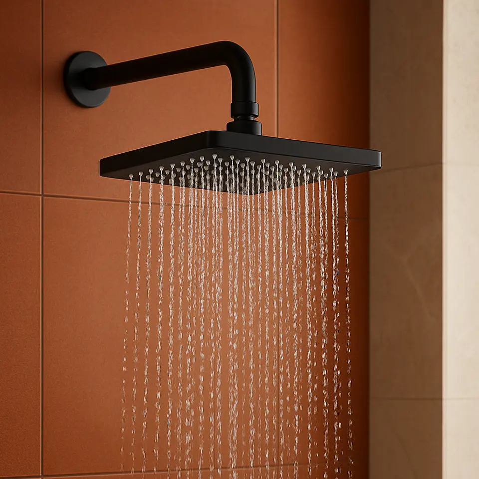 Cabezal de Ducha Española Cuadrado 8” Negro Mate  2