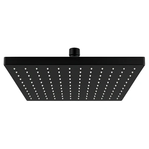 Cabezal de Ducha Española Cuadrado 8” en Acero Inoxidable Negro Mate