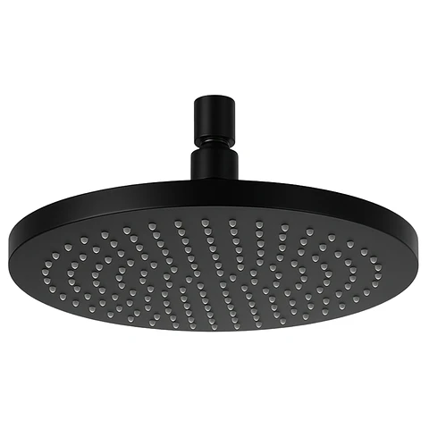 Cabezal de Ducha Española Circular 8” en Acero Inoxidable Negro Mate 