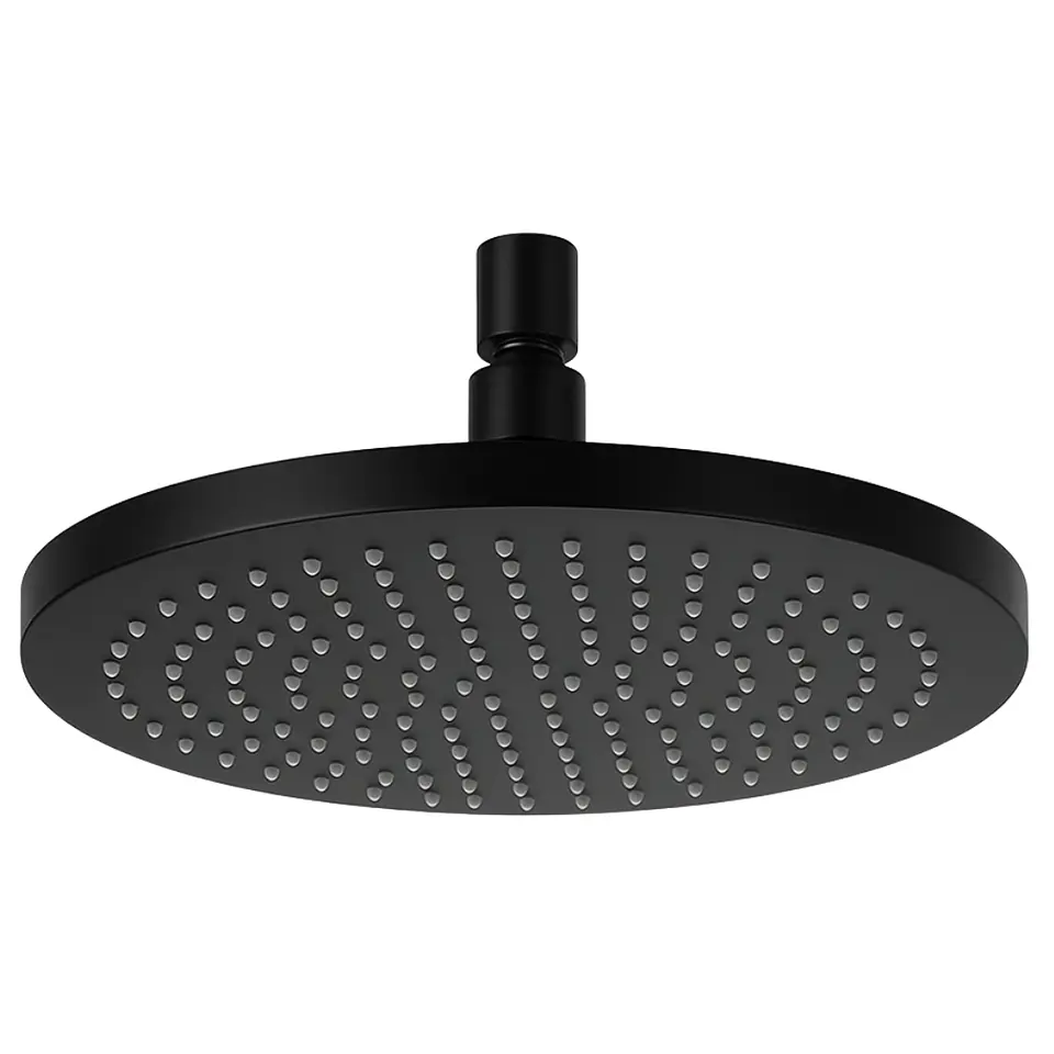 Cabezal de Ducha Española Circular 8” en Acero Inoxidable Negro Mate  1