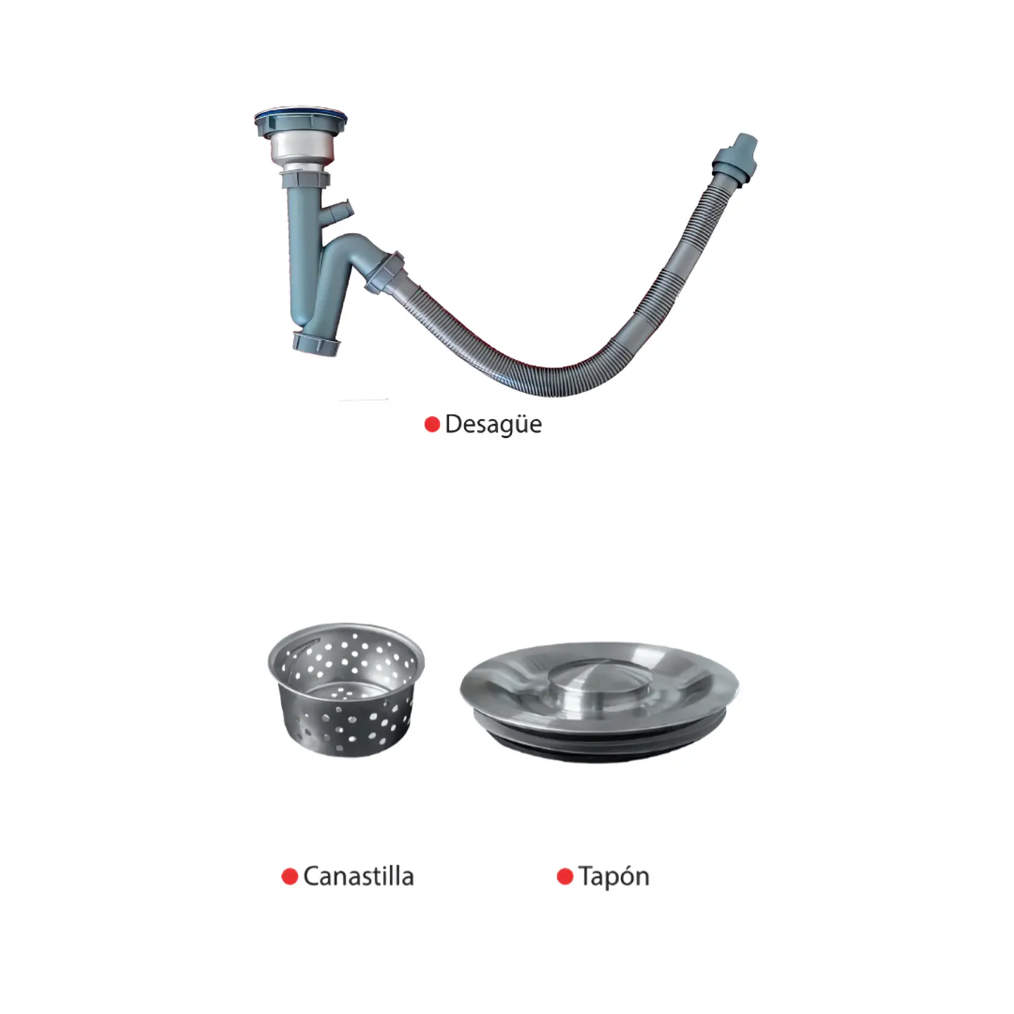 Lavadero de Acero Inoxidable Satinado con Escurridor y Repisa Inferior  5