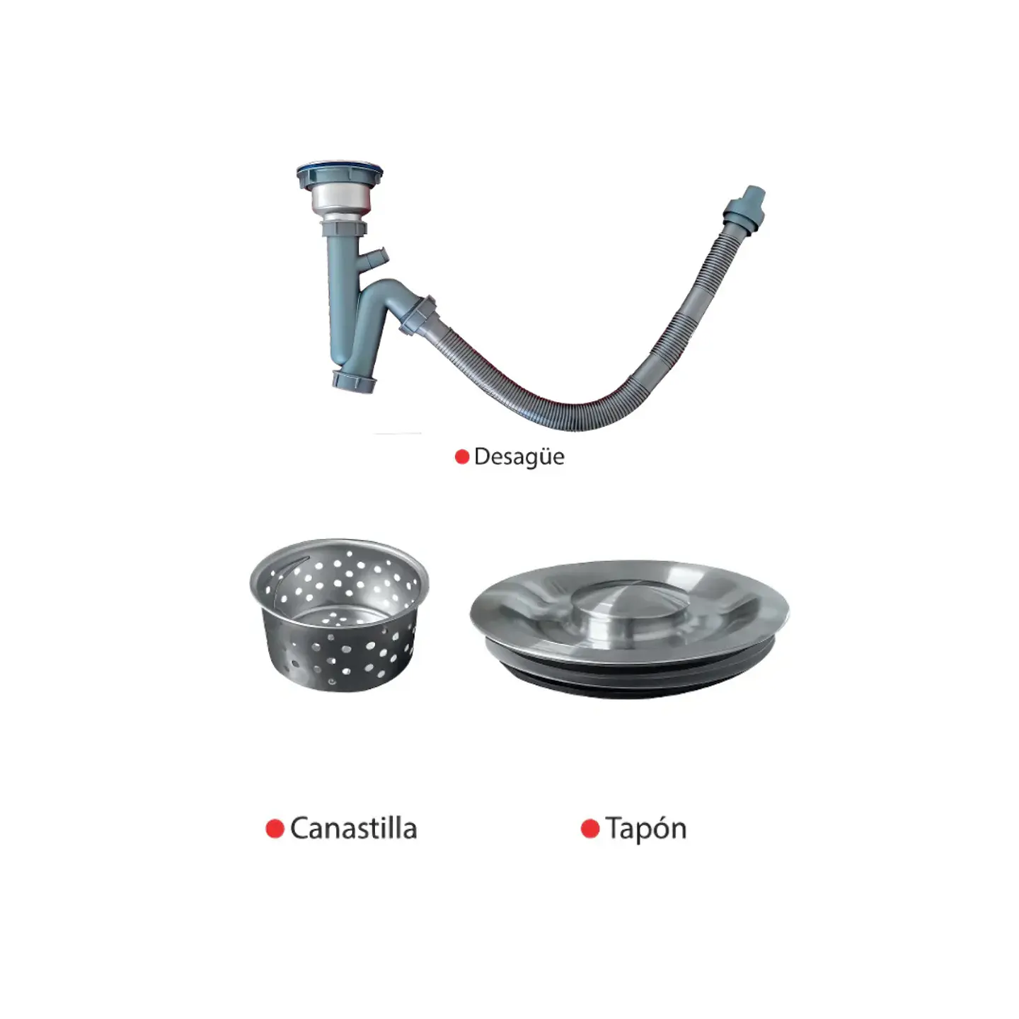 Lavadero de Cocina de Acero Inoxidable con Base Independiente  5