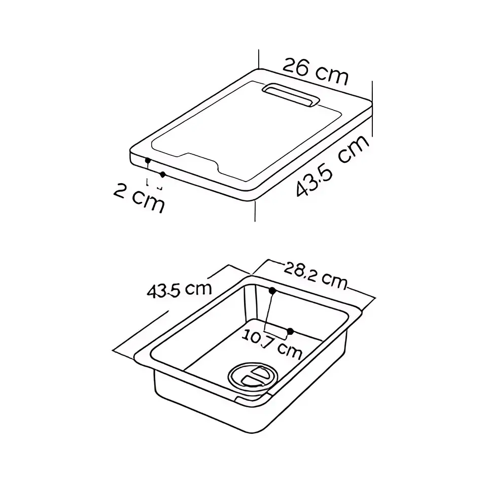 Lavadero de Cocina de Acero Inoxidable Satinado Negro 4