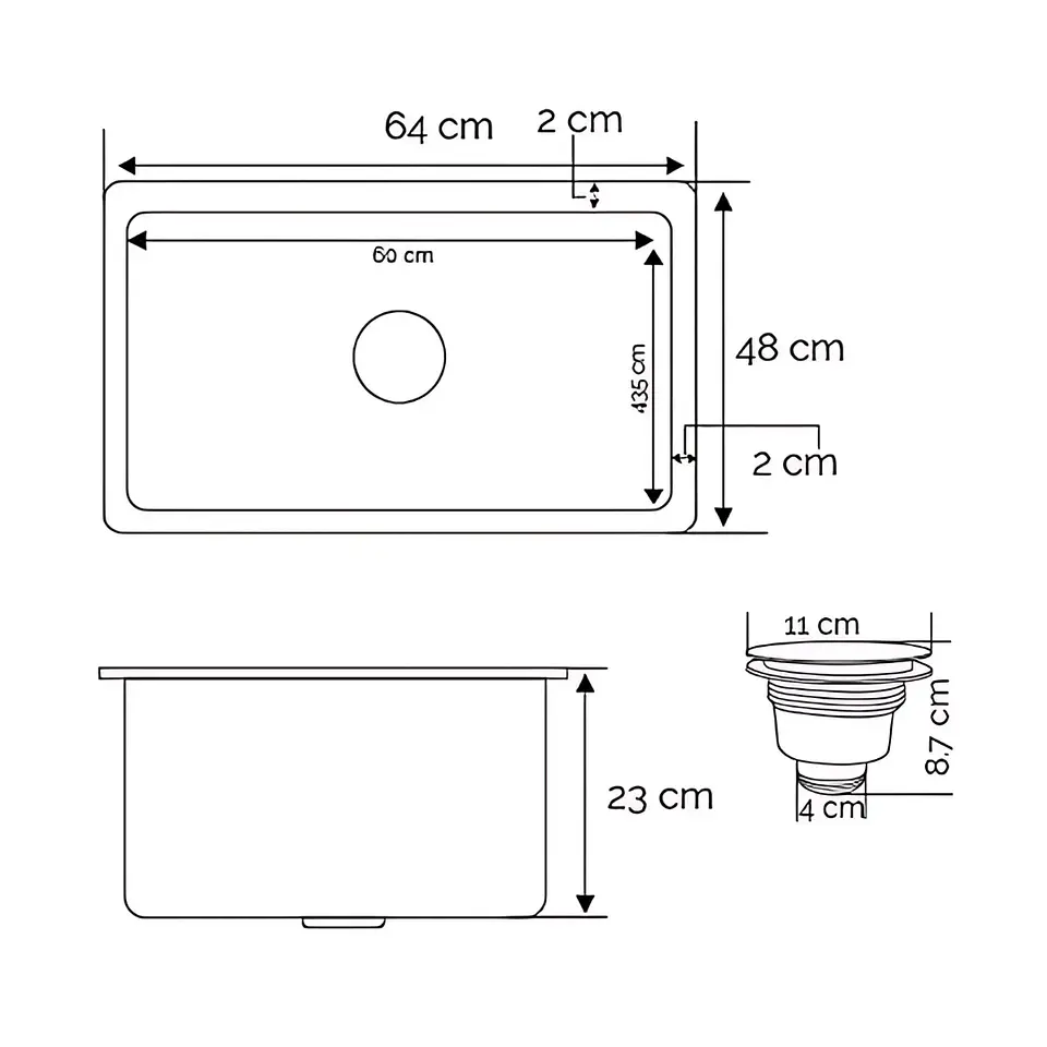Lavadero de Cocina de Acero Inoxidable Satinado Plomo 3