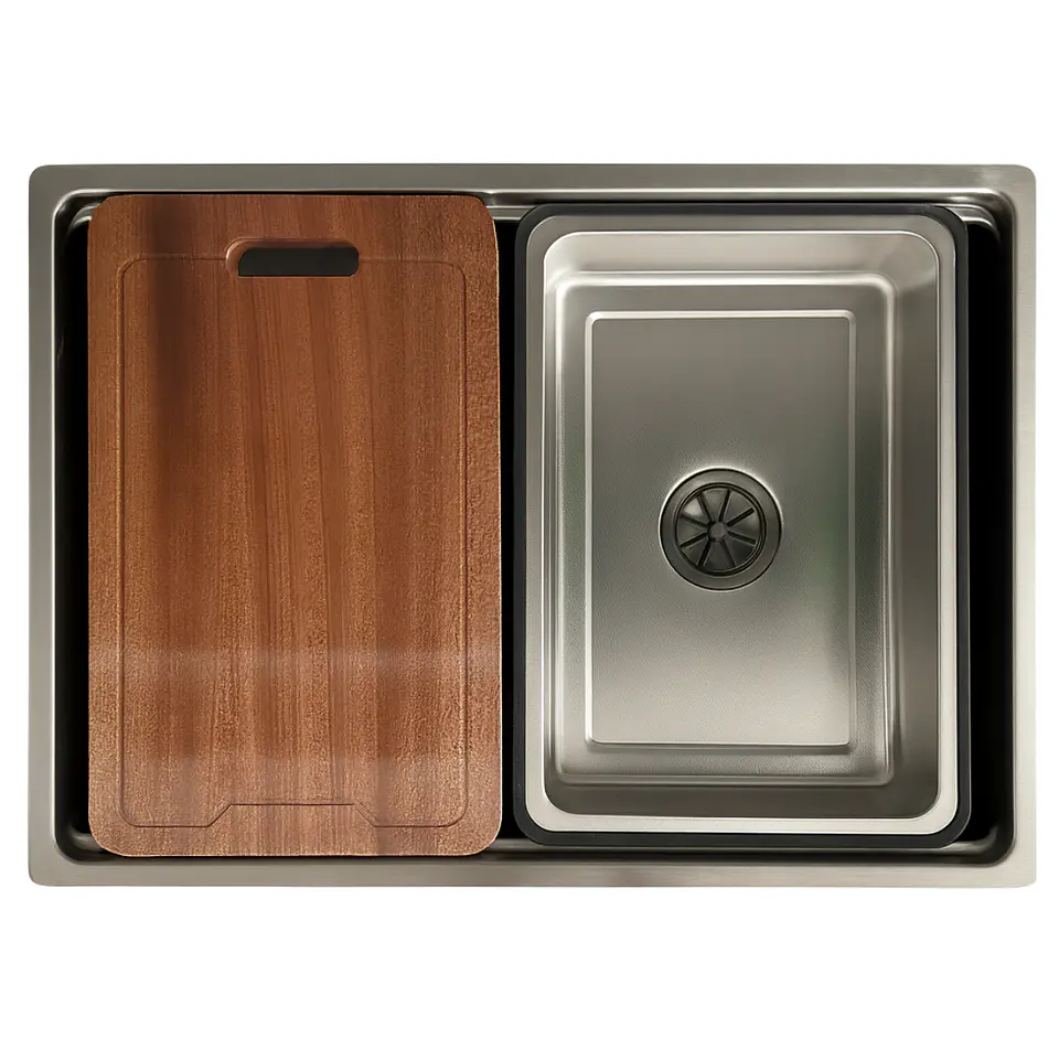 Lavadero de Cocina de Acero Inoxidable Satinado Plomo 1