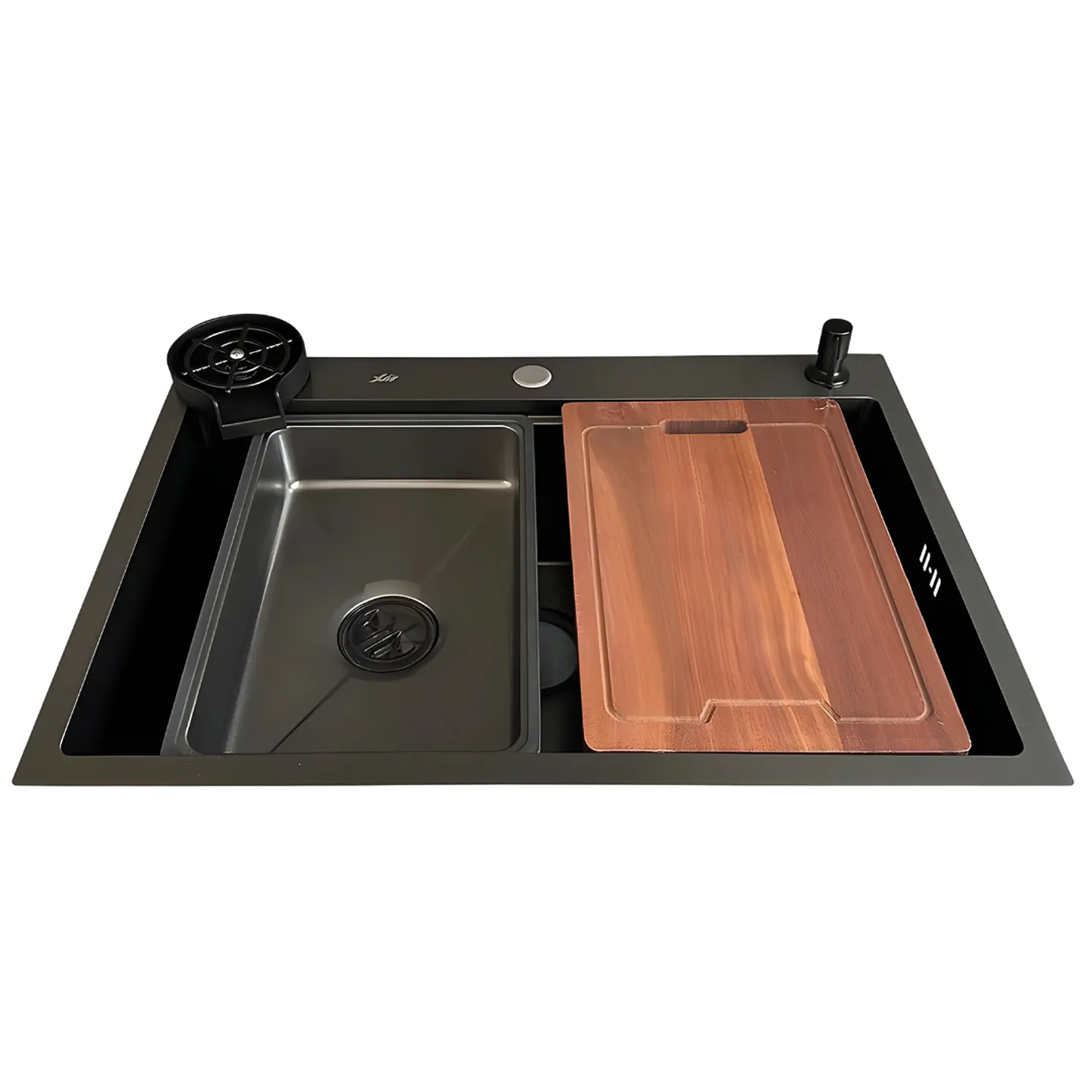 Lavadero de Cocina Acero Inoxidable Negro Premium con Lavacopas 1