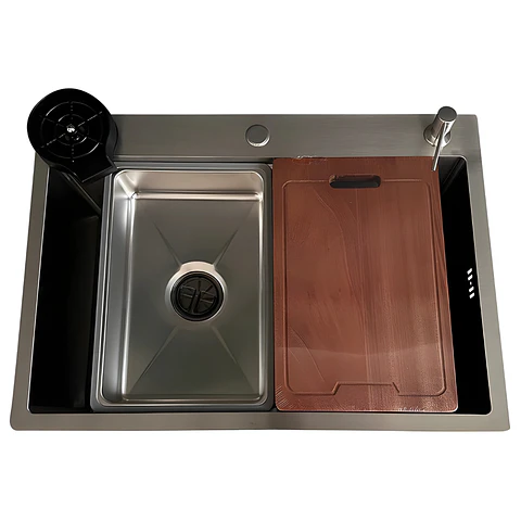 Lavadero de Cocina de Acero Inoxidable Plomo Premium con Lavacopas
