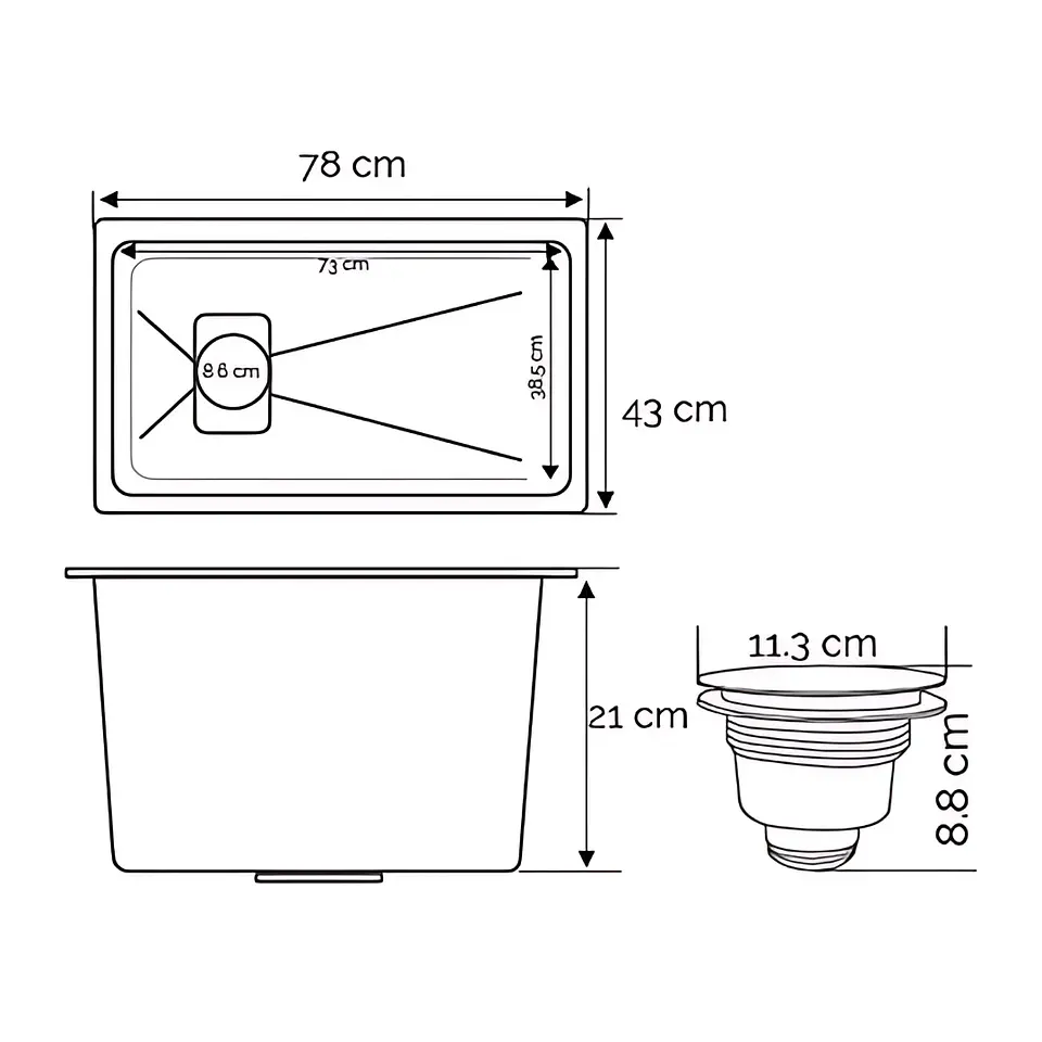 Lavadero de Cocina de Acero Inoxidable Dorado con Escurridora 4