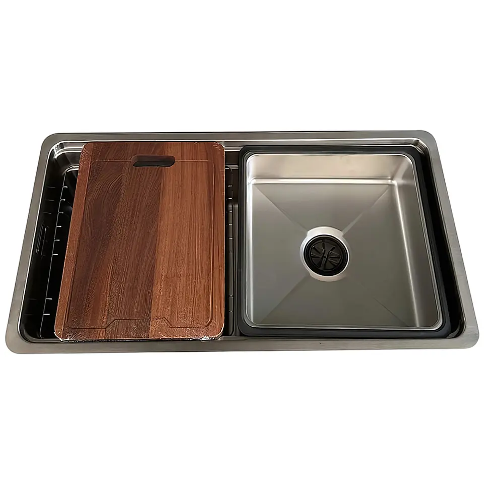 Lavadero de Cocina de Acero Inoxidable Plomo con Escurridora  1