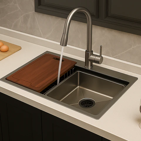 Lavadero de Cocina de Acero Inoxidable Plomo con Escurridora 