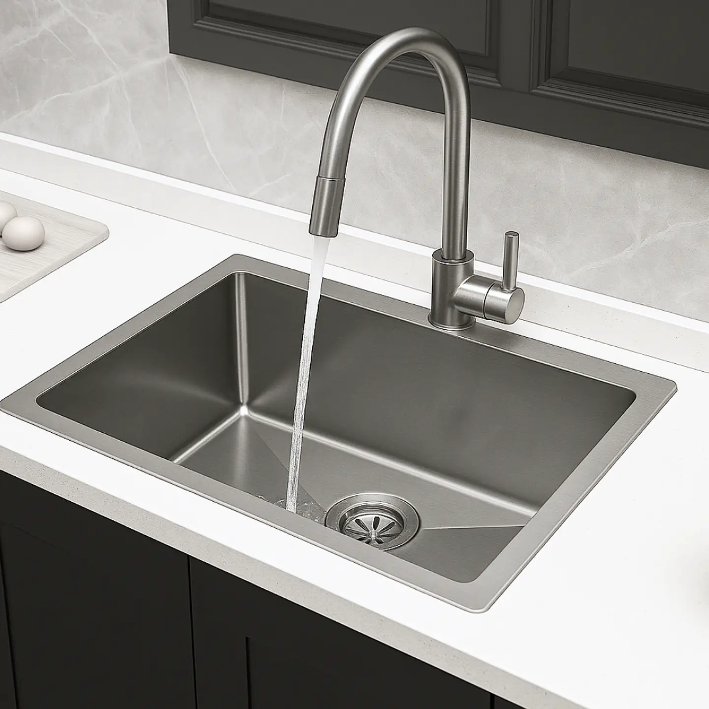 Lavadero de Cocina de Acero Inoxidable Plomo con Desagüe 2