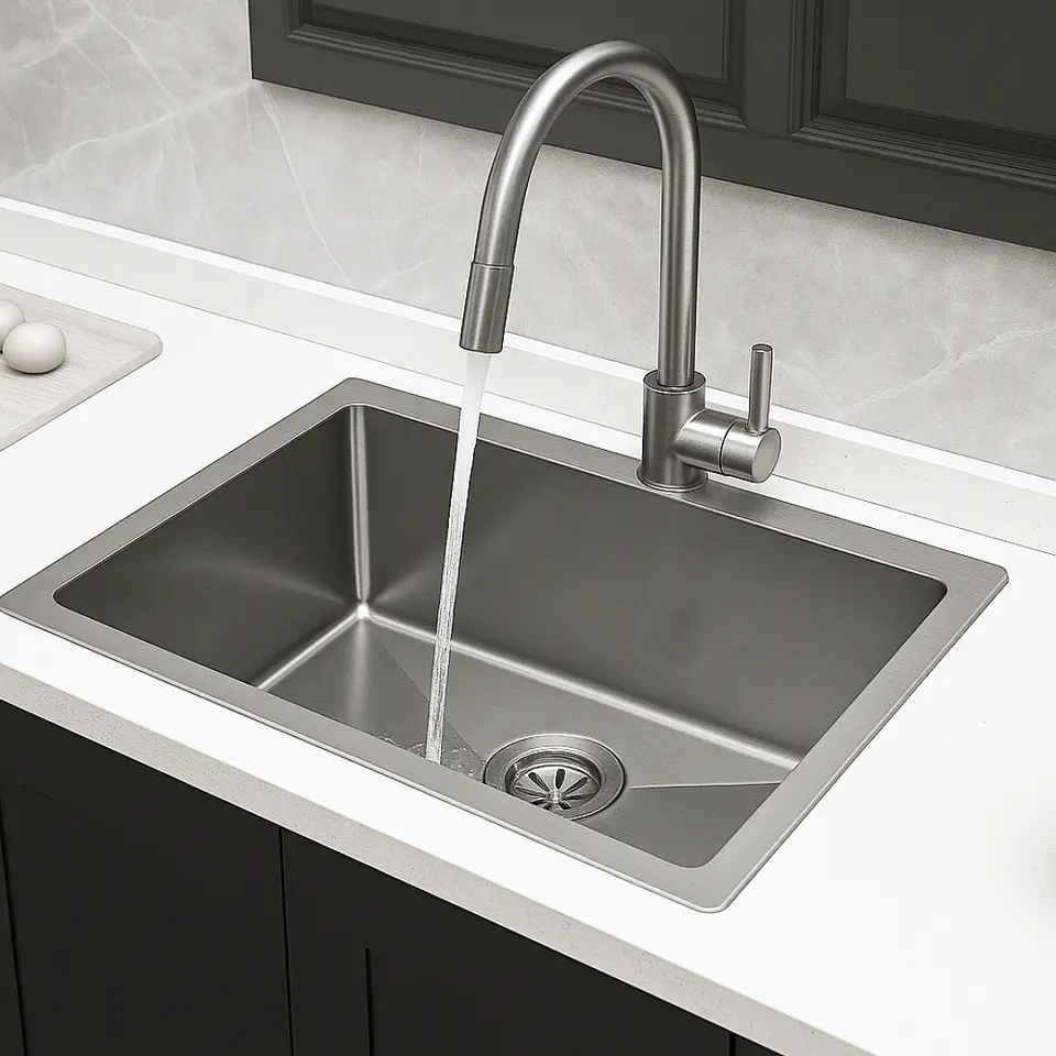 Lavadero de Cocina de Acero Inoxidable Plomo con Desagüe 2