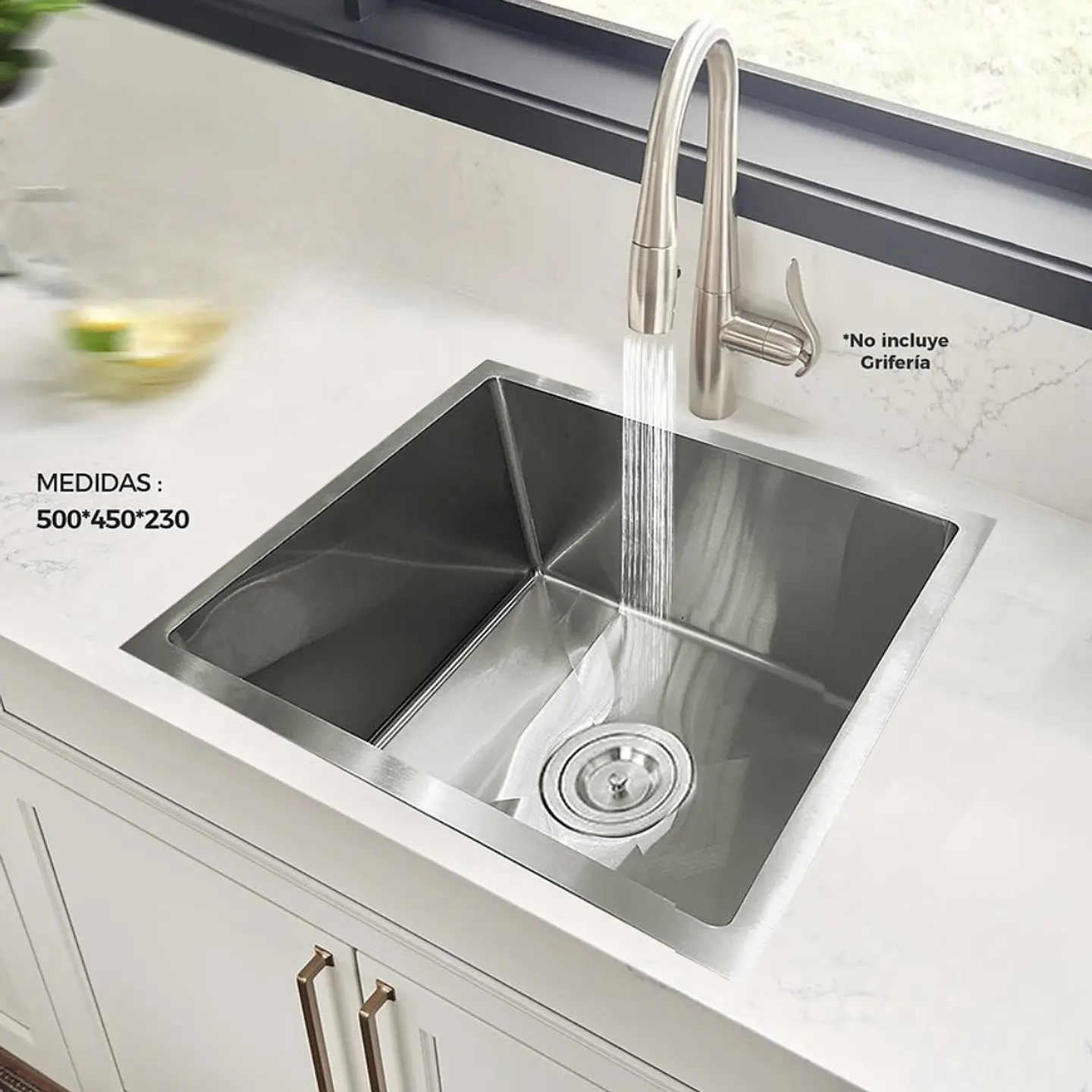 Lavadero de Cocina de Acero Inoxidable Plomo con Desagüe 3