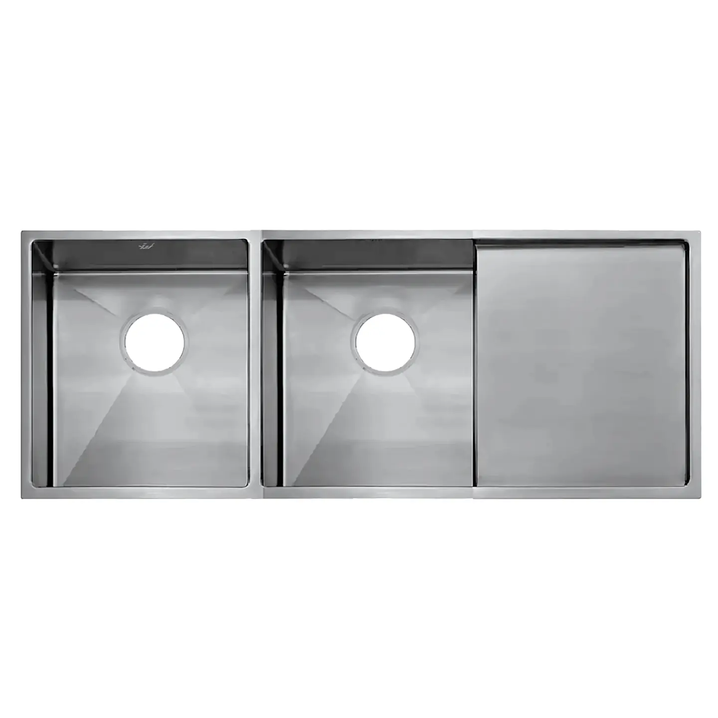 Lavadero de Cocina de Acero Inoxidable Plateado con Doble Poza y Escurridor 1