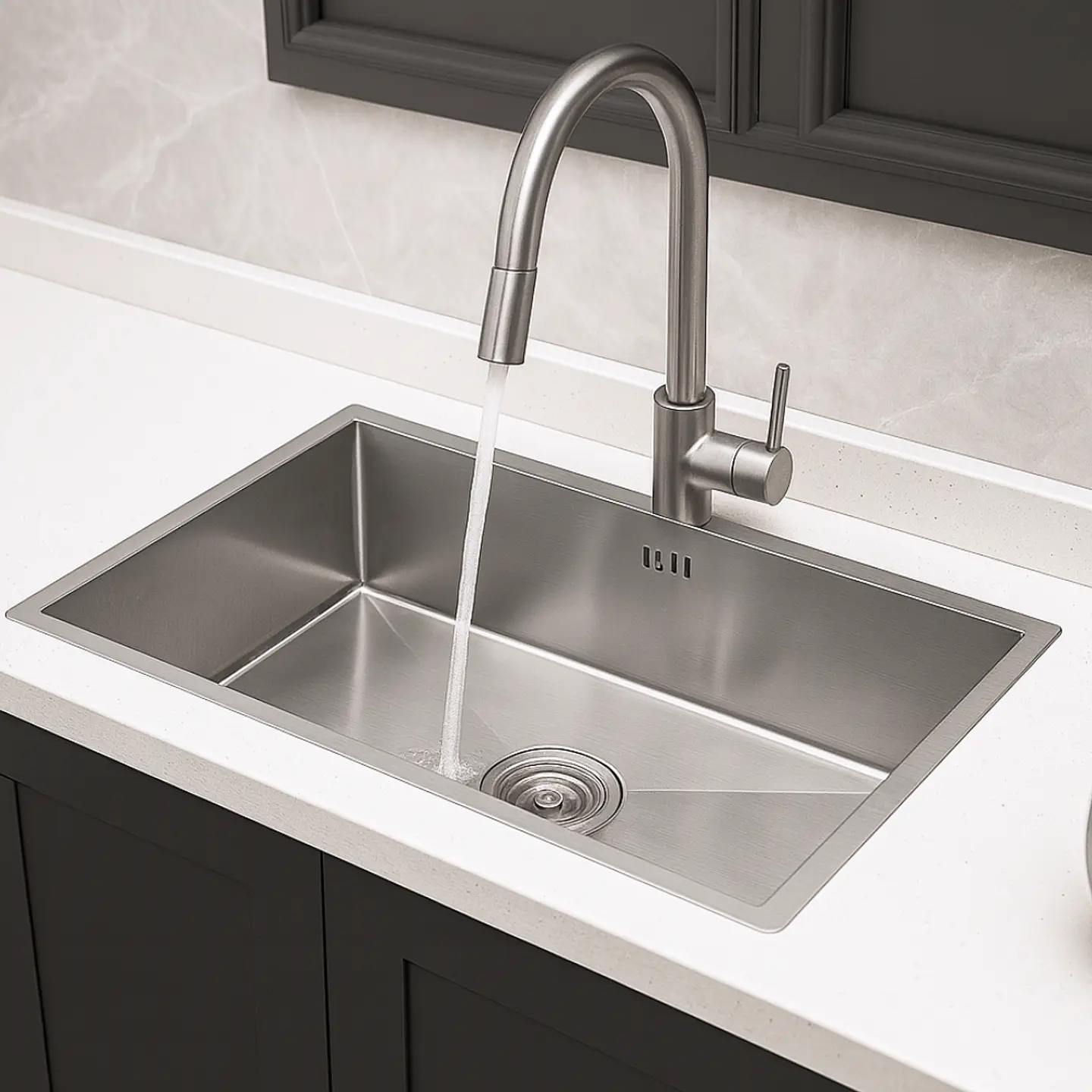 Lavadero de Cocina Funcional de Acero Inoxidable Gris 2