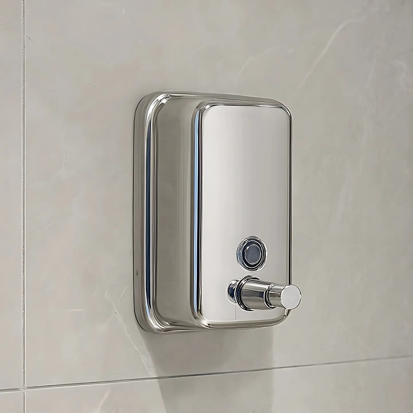 Dispensador de Jabón Líquido de Acero Inoxidable Cromado 2