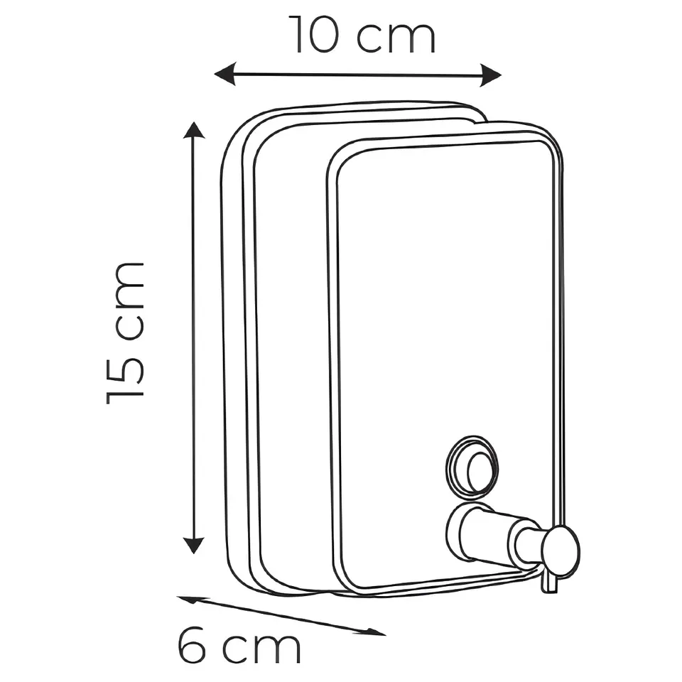 Dispensador de Jabón Líquido de Acero Inoxidable Cromado 3