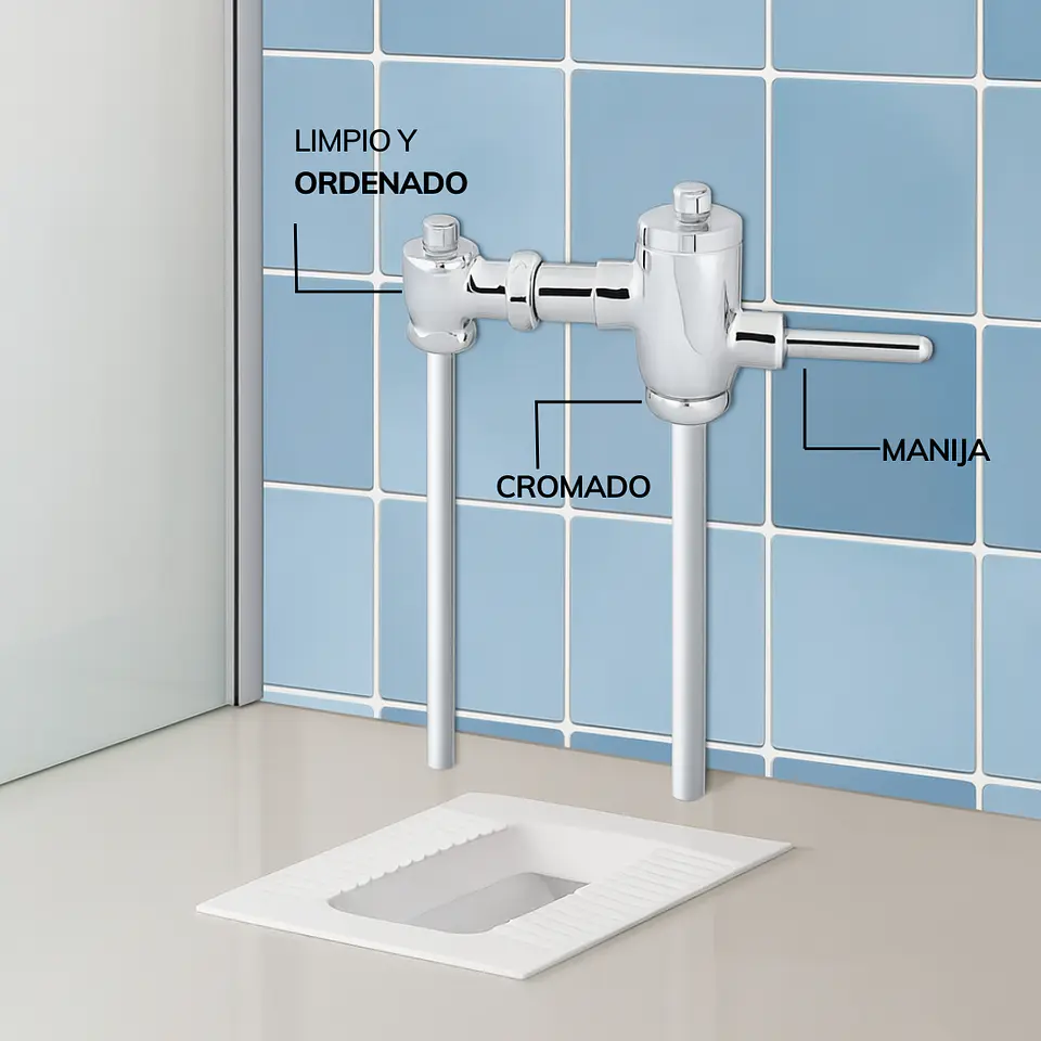 Fluxómetro Manual de Manija Cromado para Inodoro 3