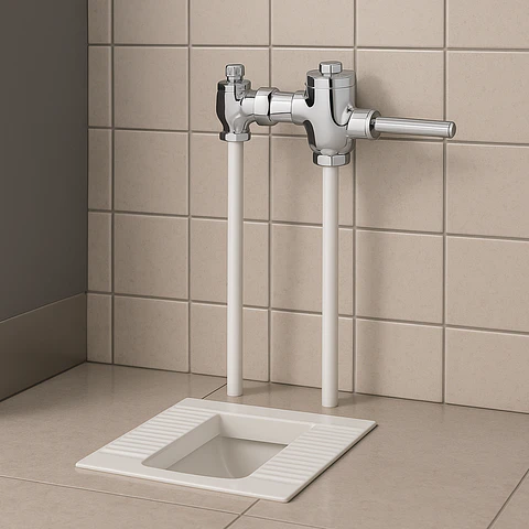 Fluxómetro Manual de Manija Cromado para Inodoro