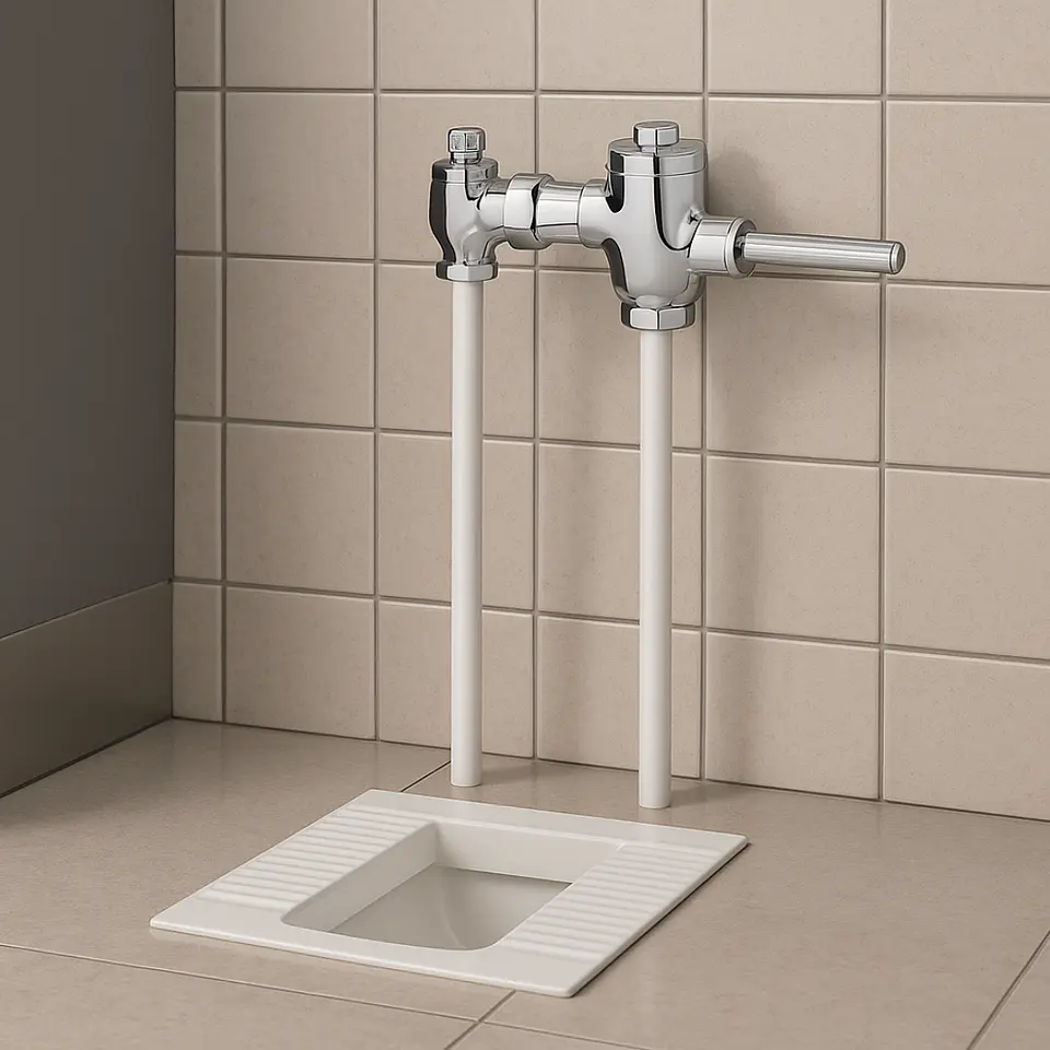 Fluxómetro Manual de Manija Cromado para Inodoro 2