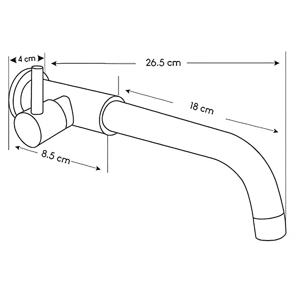 Llave de Baño Moderno de Acero Inoxidable Cromado 5